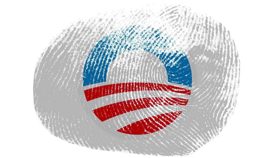 Obama Fingerprint Illustration by Greg Groesch/The Washington Times