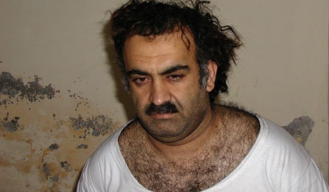 Khalid Sheikh Mohammed is seen shortly after his capture during a raid in Pakistan in this photo from March 1, 2003. (Associated Press) ** FILE **
