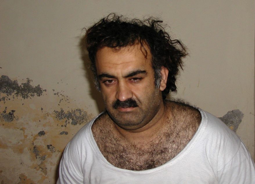 Khalid Sheikh Mohammed is seen shortly after his capture during a raid in Pakistan in this photo from March 1, 2003. (Associated Press) ** FILE **