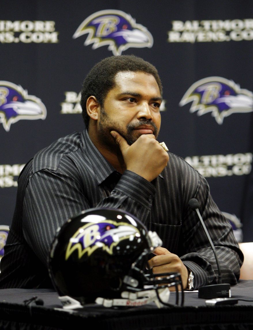 **FILE** Jonathan Ogden retired after a 12-year career with the Ravens. (Associated Press)