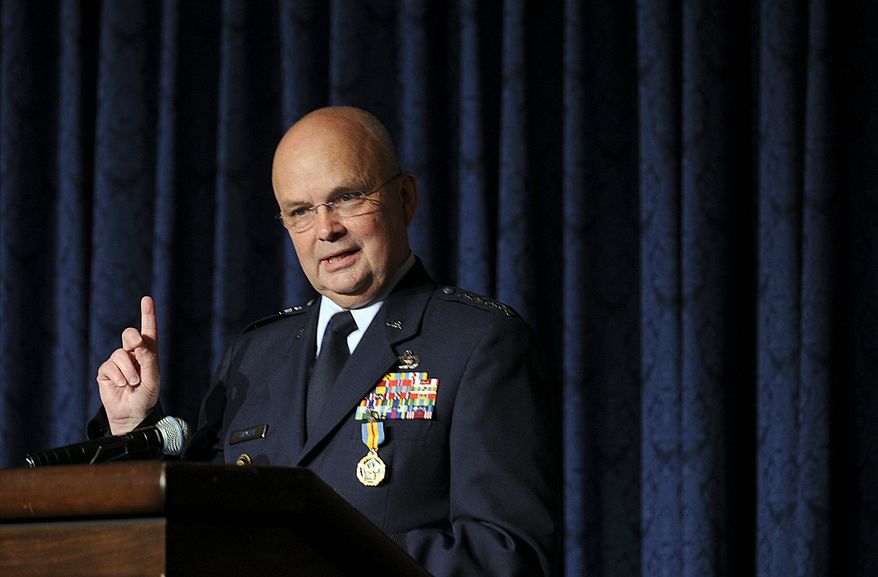 Gen. Michael V. Hayden was feted Friday at his military-retirement ceremony at Bolling Air Force Base. He will continue to serve as the civilian director of the CIA.