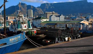 Views of Table Mountain from the Waterfront in Cape Town, South Africa