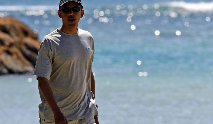 Democratic presidential candidate Sen. Barack Obama is on vacation this week in Honolulu. But his campaign has not taken a break; 16 of the 18 states it deems as battlegrounds will see the new ad. (Associated Press)