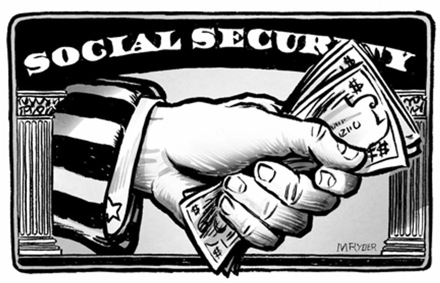 The Social Security retirement system was implemented in the 1930s. (Illustration by M. Ryder)