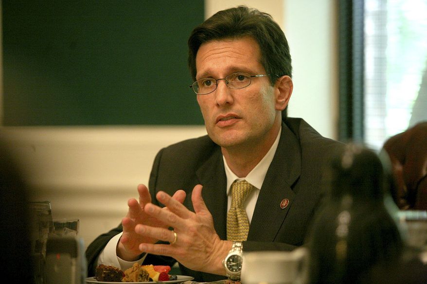 ** FILE ** Rep. Eric Cantor, Virginia Republican (The Washington Times)