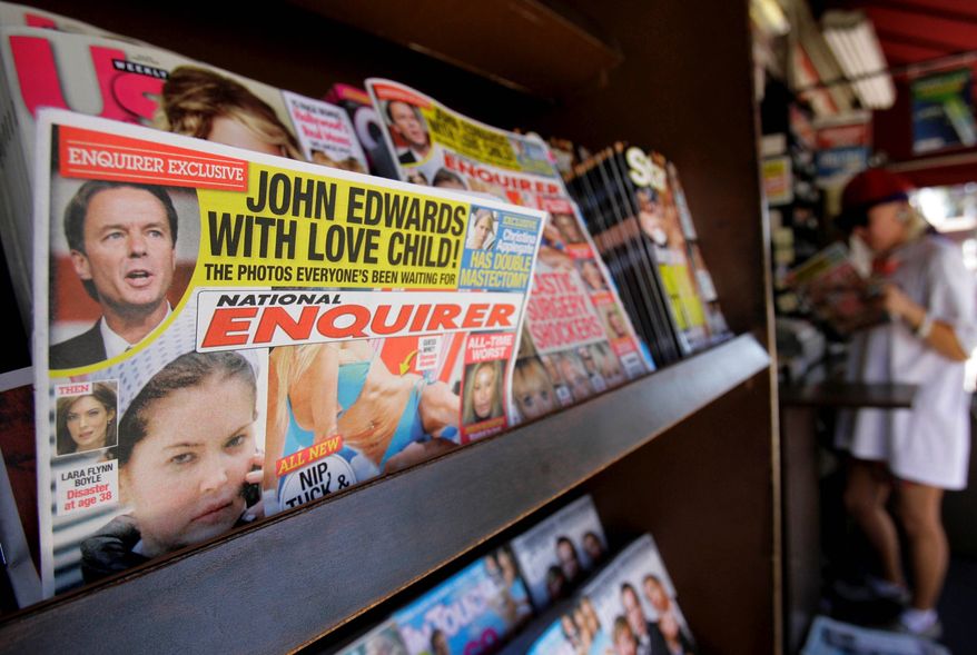 John Edwards' affair was just the latest sensational story to grace the cover of the National Enquirer. (Associated Press)