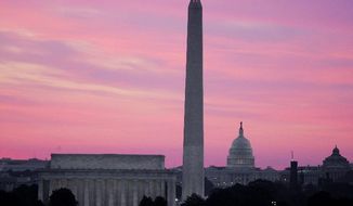 ASSOCIATED PRESS PHOTOGRAPHS
The District&#39;s low skyline, contrary to popular belief, has nothing to do with preserving the prominence of the 555-foot Washington Monument. Concerns over increasingly scarce land have spawned debate about allowing taller office buildings.