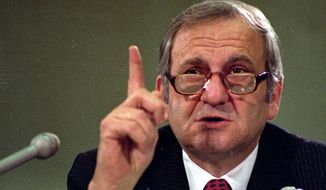 Chrysler Chairman Lee Iacocca testifies in 1979 before the House banking committee. (Associated Press) ** FILE **