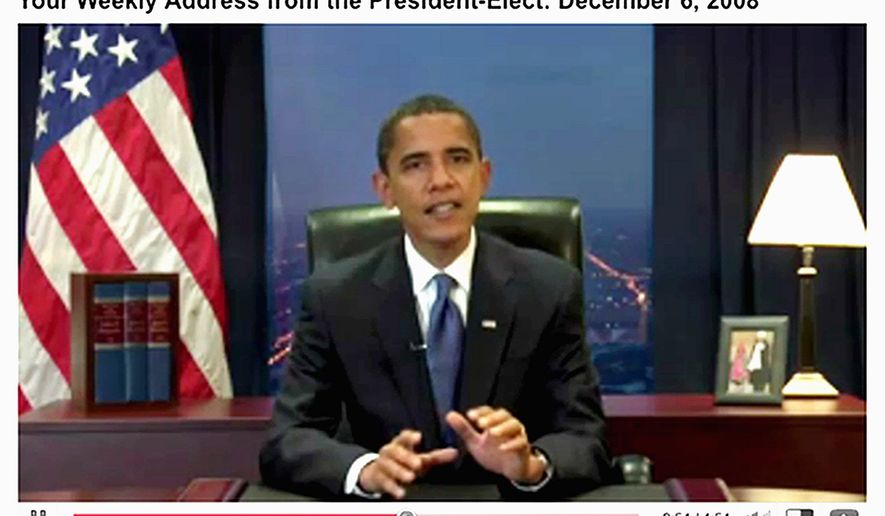 Then-President-elect Barack Obama used his YouTube videos as a tool to reach out to the American public. ** FILE **