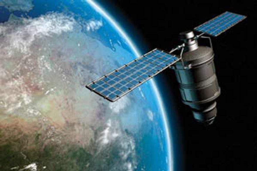 This image provided by NASA shows an artist concept of an Iridium satellite in earth orbit. **FILE**