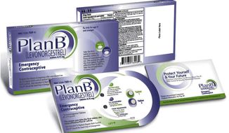 **FILE** This image provided by Barr Pharmaceuticals Inc., shows the packaging for the &quot;Plan B&quot; pill. (Associated Press)