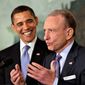 Veteran Senator Arlen Specter of Pennsylvania discusses his switch to the Democratic Party at the White House with President Barack Obama, left, in Washington, Wednesday, April 29, 2009. Specter said &quot;I think that I can be of assistance to you, Mr. President. ... There are a lot of big issues we&#39;re tackling now that I&#39;ve been deeply involved in.&quot; (AP Photo/J. Scott Applewhite)