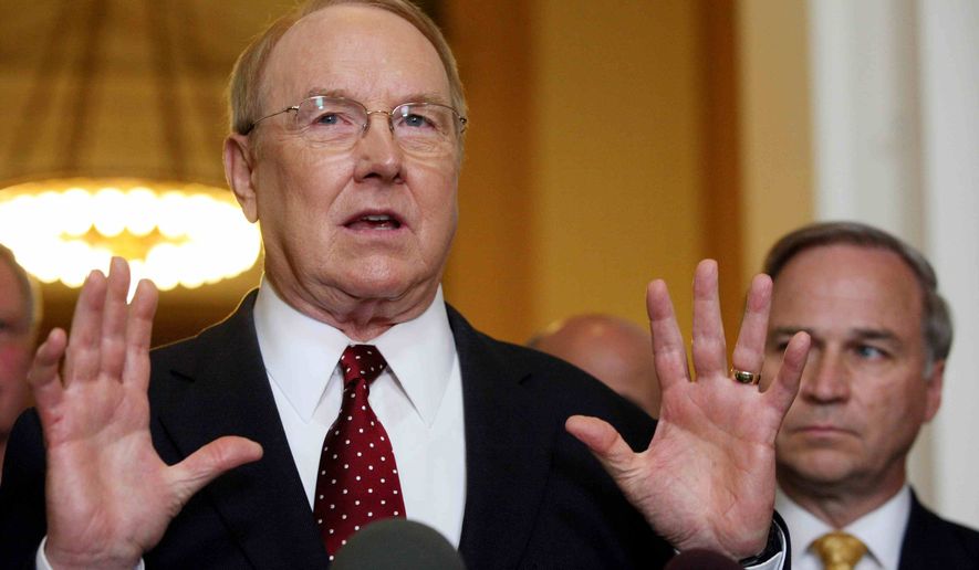 Dr. James Dobson speaks alongside of Prayer Caucus Co-Chairman Rep. J. Randy Forbes (R-Va.), as the National Day of Prayer task force gathers with several other members of Congress to introduce an American's Spiritual Heritage resolution that goes against President Barack Obama's assertion that the United States is not a Judeo-Christian nation, on Capitol Hill in Washington, D.C., on Thursday, May 7, 2009.