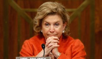 Rep. Carolyn B. Maloney listens to testimony on employment at a hearing of the Joint Economic Committee, which she chairs. Democrats on the House Oversight and Reform Committee want to claw back $21 million in excess profits from a spare parts manufacturer who they say has repeatedly fleeced the Pentagon. (Getty Images)
