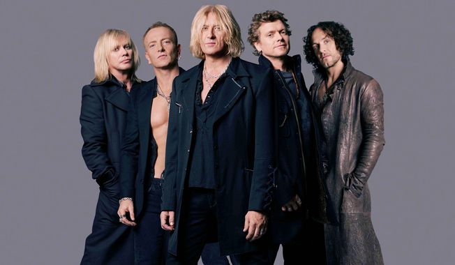 Def Leppard&#x27;s band mates are (from the left) Rick Savage, Phil Collen, Joe Elliott, Rick Allen and Vivian Campbell.
