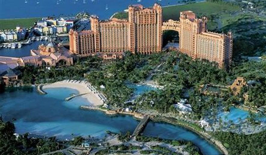 "People of all walks of life, including celebrated personalities, are drawn to the islands of the Bahamas for picture-perfect weddings. The setting really does it," Tourism Ministry Director-General Joy Jibrilu said in a statement reported by Fox News. This undated AP file photo shows the Atlantis resort in the Bahamas.