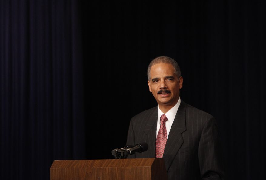 Attorney General Eric Holder delivers the keynote address Monday at the White House Conference on Gang Violence Prevention and Crime Control at the Eisenhower Executive Office Building on the White House campus. (Associated Press)