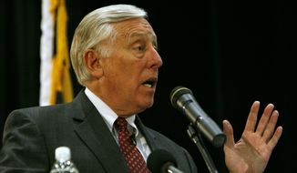 **FILE** Rep. Steny H. Hoyer, Maryland Democrat, speaks during a health-care-reform town-hall meeting in Waldorf, Md., on Tuesday, Sept. 1, 2009. (AP Photo/Jacquelyn Martin)