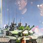 Chinese People&#39;s Liberation Army (PLA) tanks rumble pass Tiananmen Square during the National Day parade in Beijing on October 1, 2009. (FREDERIC J. BROWN/AFP/Getty Images)