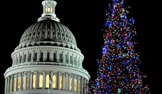 The Capitol Christmas tree in 2009. (Peter Lockley / The Washington Times)

