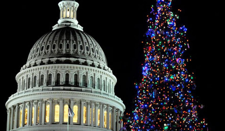 The Capitol Christmas tree in 2009. (Peter Lockley / The Washington Times)

