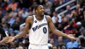 Associated Press
In each of the Wizards&#39; past two games — both losses — Gilbert Arenas has missed a pair of free throws in a higher-pressure situation in the fourth quarter. ** FILE**