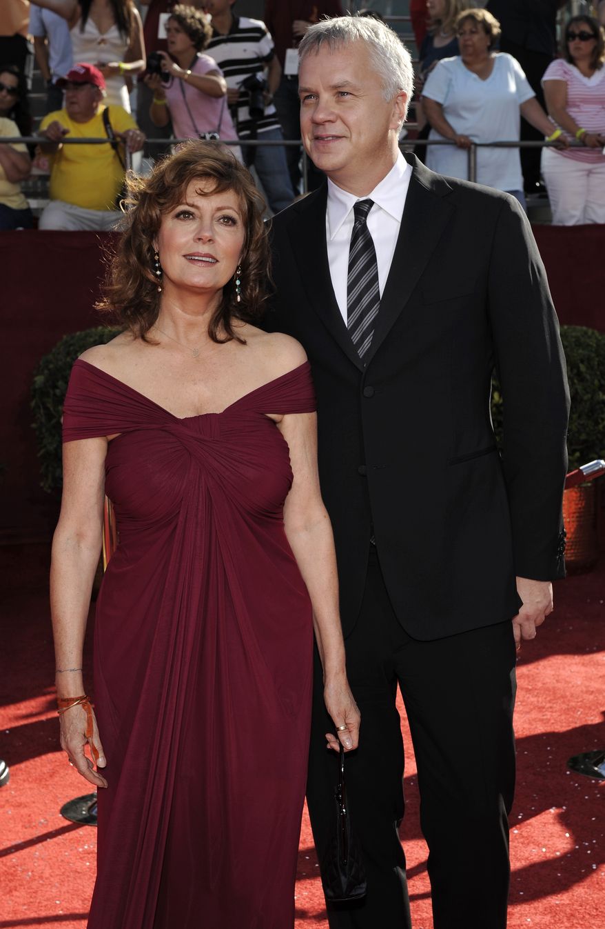 ** FILE ** Actors Susan Sarandon and Tim Robbins arrive for the 60th Primetime Emmy Awards in Los Angeles in 2008. (AP Photo/Chris Pizzello)