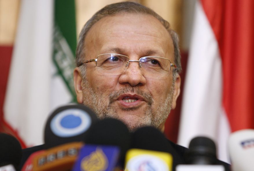 Former Iranian Foreign Minister Manouchehr Mottaki (AP Photo/Bilal Hussein)