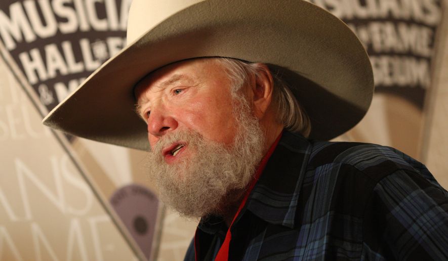 Charlie Daniels talks with reporters after being awarded a medallion at the Medallion Ceremony at the 2009 Musicians Hall of Fame awards show at the Schermerhorn Symphony Center in Nashville, Tenn. (Associated Press/File)