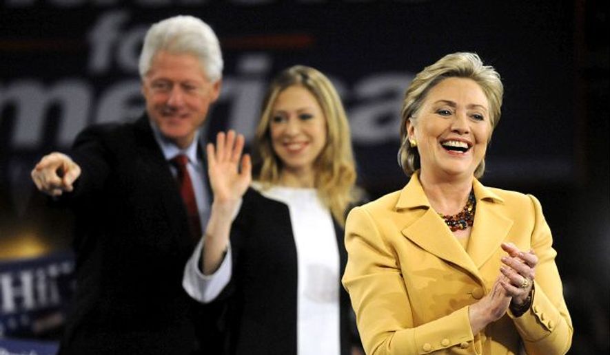 Hillary Rodham Clinton, with husband Bill and daughter Chelsea (The Washington Times) **FILE** 