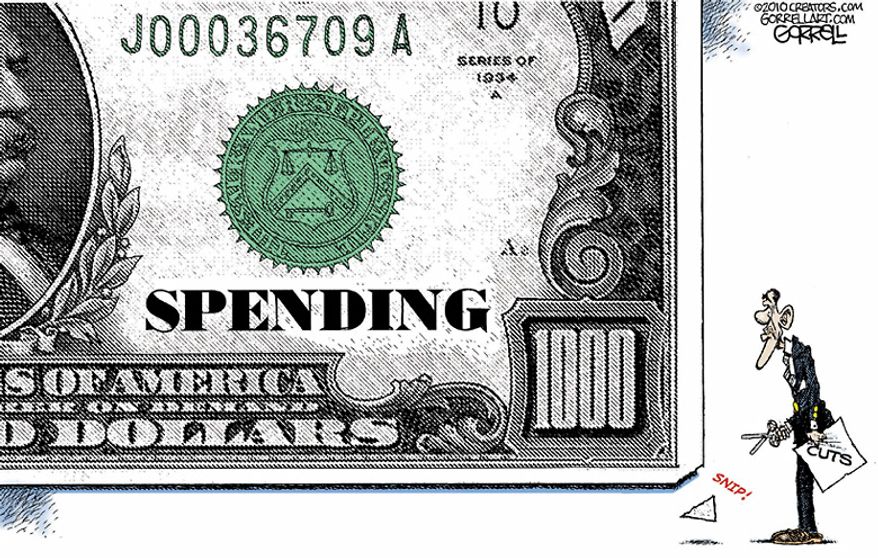 Political Cartoons - Spending Cuts - By Gorrell