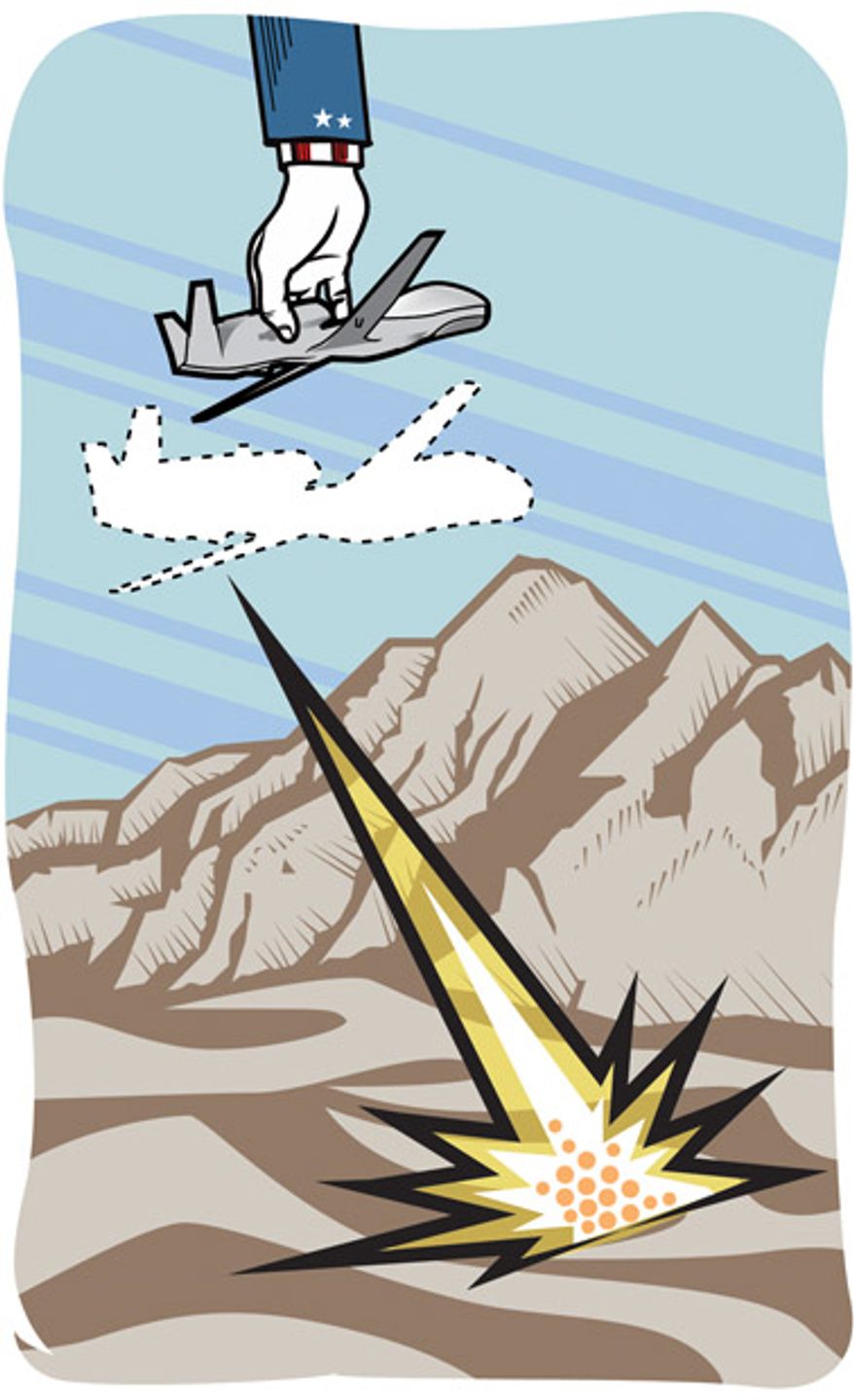Illustration: Drones by Linas Garsys for The Washington Times.
