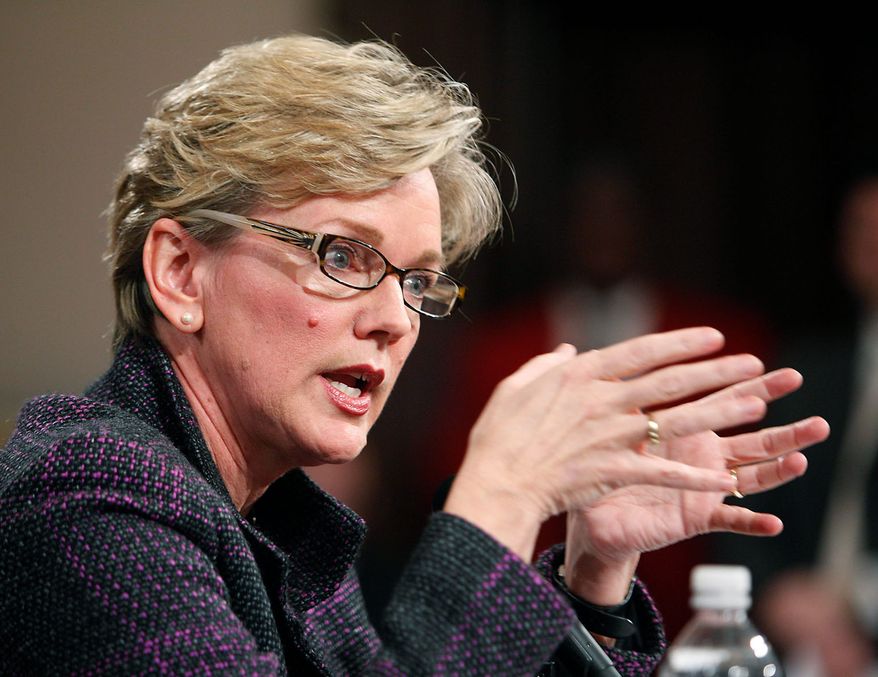 **FILE** In this photo from Feb. 11, 2010, Michigan Gov. Jennifer Granholm speaks at the state Capitol in Lansing, Mich. (Associated Press)