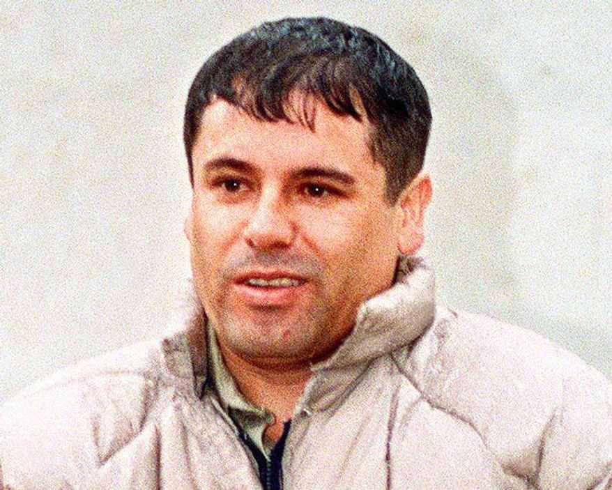 **FILE** Mexican drug lord Joaquin "El Chapo" Guzman is shown to the press after his arrest in June 1993. (Associated Press)