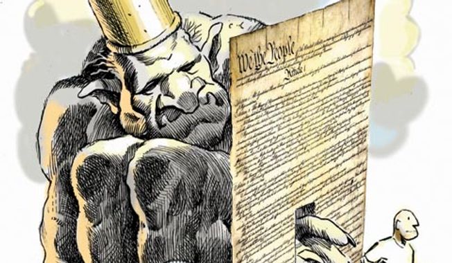 Illustration: Constitution by Alexander Hunter for The Washington Times.