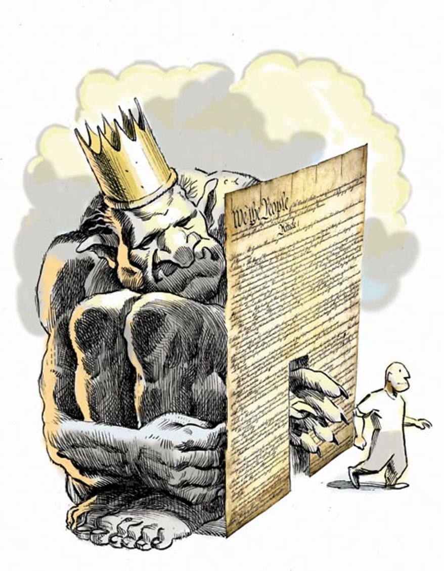 Illustration: Constitution by Alexander Hunter for The Washington Times.