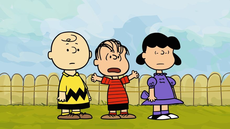 Linus (center) plays with Charlie Brown and Lucy in a new animated "webisode" series. E.W. Scripps Co. said Tuesday that it will sell the unit that owns the licensing rights to Snoopy and the rest of the "Peanuts" gang for $175 million to Joe Boxer owner Iconix Brand Group Inc. (Warner Bros. via Associated Press)