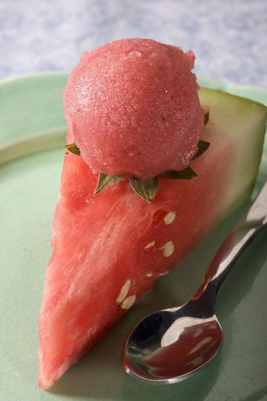 ** FILE ** Watermelon-strawberry sorbet.