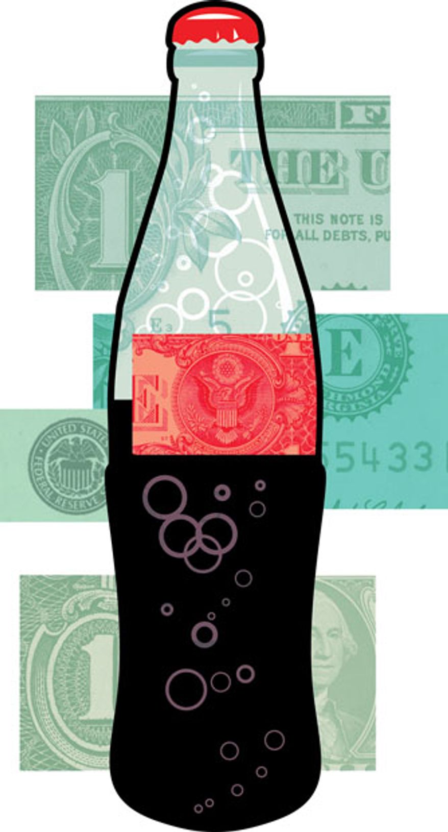 Illustration: Soda tax by Linas Garsys for The Washington Times