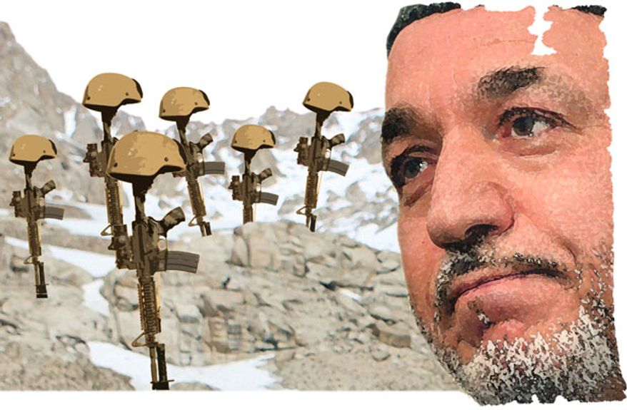 Illustration: Aghan sacrifice by Greg Groesch for The Washington Times