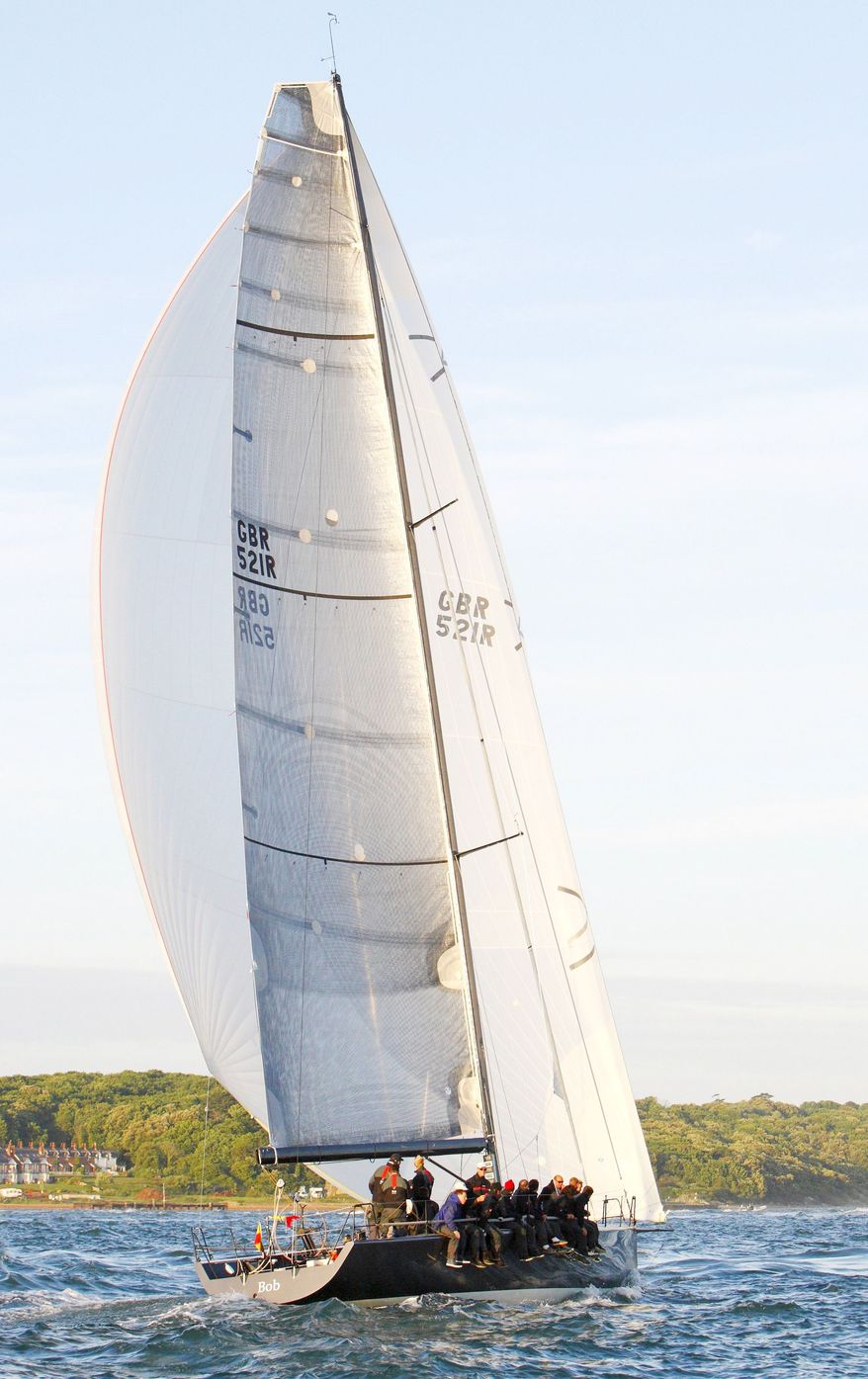 The yacht "Bob," owned by BP Chief Executive Officer Tony Hayward, participates in the JP Morgan Asset Management Round the Island Race on Saturday off the south coast of England. Mr. Hayward took time off from handling the oil spill in the Gulf of Mexico to see his boat participate, a respite that infuriated some Americans. (Associated Press)