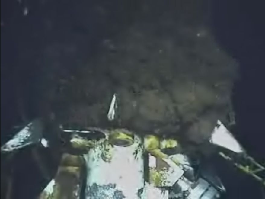 This image from video provided by BP PLC early Sunday morning, June 20, 2010, shows oil continuing to gush from the broken wellhead at the the Deepwater Horizon site in the Gulf of Mexico. (AP Photo/BP PLC)