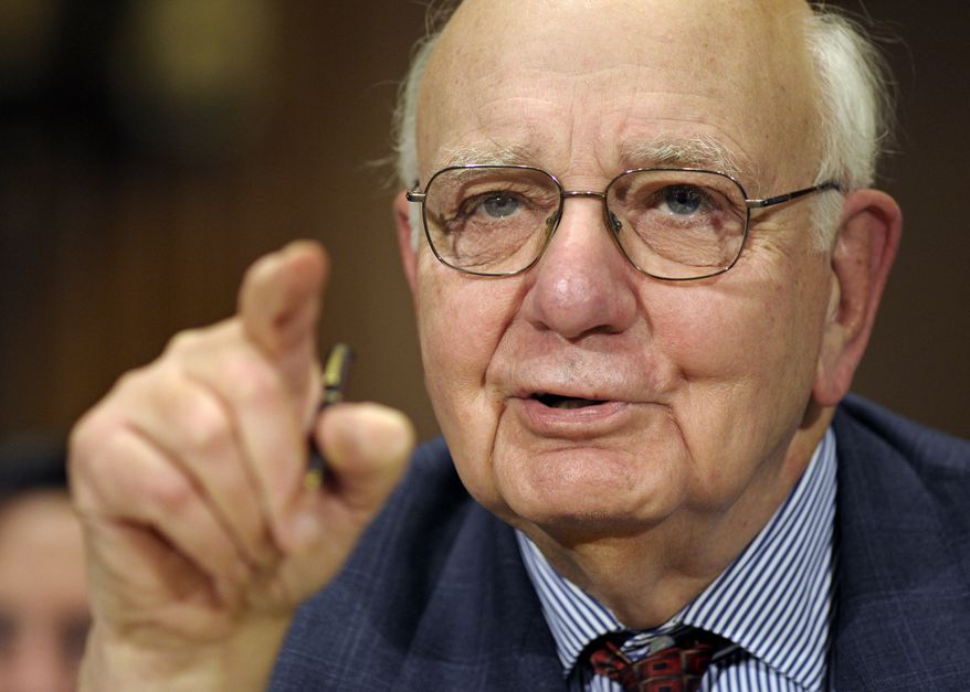 ** FILE ** In this Feb. 2, 2010, file photo, Paul Volcker, the president's Economic Recovery Advisory Board Chairman, testifies on Capitol Hill in Washington. House and Senate negotiators have completed a sweeping overhaul of banking regulations and aim to send it to President Barack Obama by July 4. (AP Photo/Cliff Owen, File)