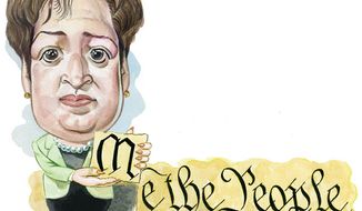 Illustration: Kagan&#39;s constitution by Alexander Hunter for The Washington Times