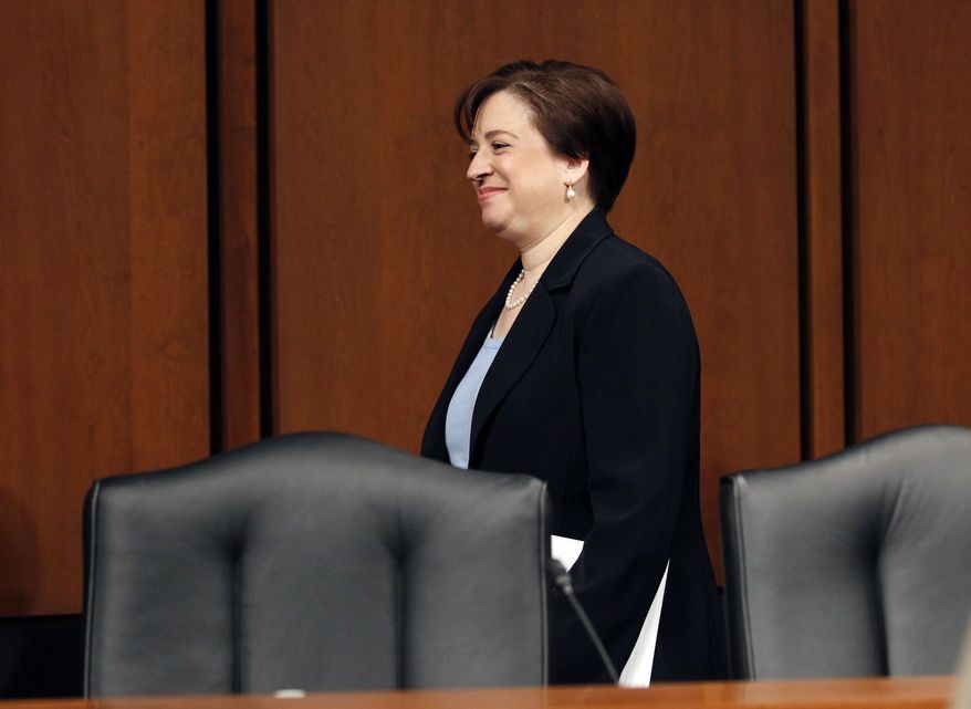 Supreme Court nominee Elena Kagan arrives on Capitol Hill in Washington, Wednesday, June 30, 2010, to continuing her testimony before the Senate Judiciary Committee. (AP Photo/Alex Brandon)