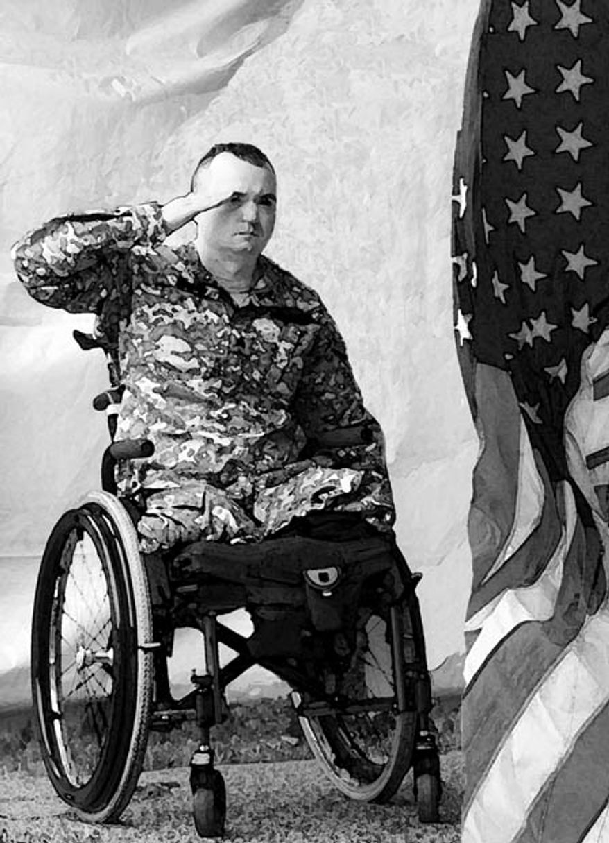 Illustration: Injured veteran