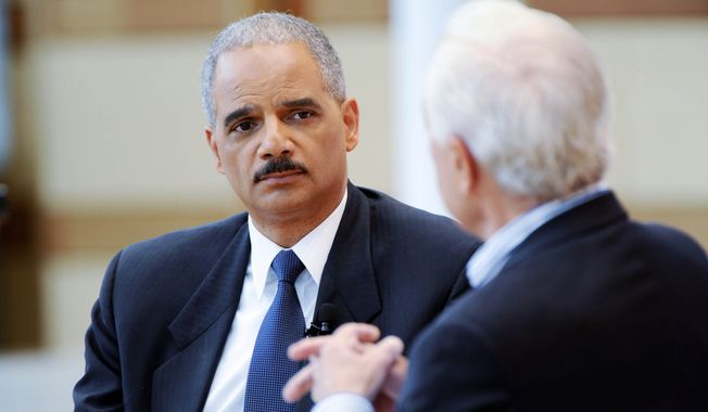 Attorney General Eric H. Holder Jr. says he doesn&#x27;t know whether a terrorist can face the death penalty if he or she were to plead guilty to a military commission. (CBS via Associated Press)