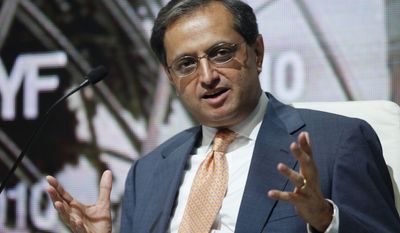 In this file photograph taken June 23, 2010, Vikram Pandit, CEO of Citigroup Inc., speaks at the New York Forum, in New York. Citigroup said Friday, July 16, its second-quarter net income dropped 10 percent to $2.7 billion even as its loan losses fell. (AP Photo/Mark Lennihan, file)