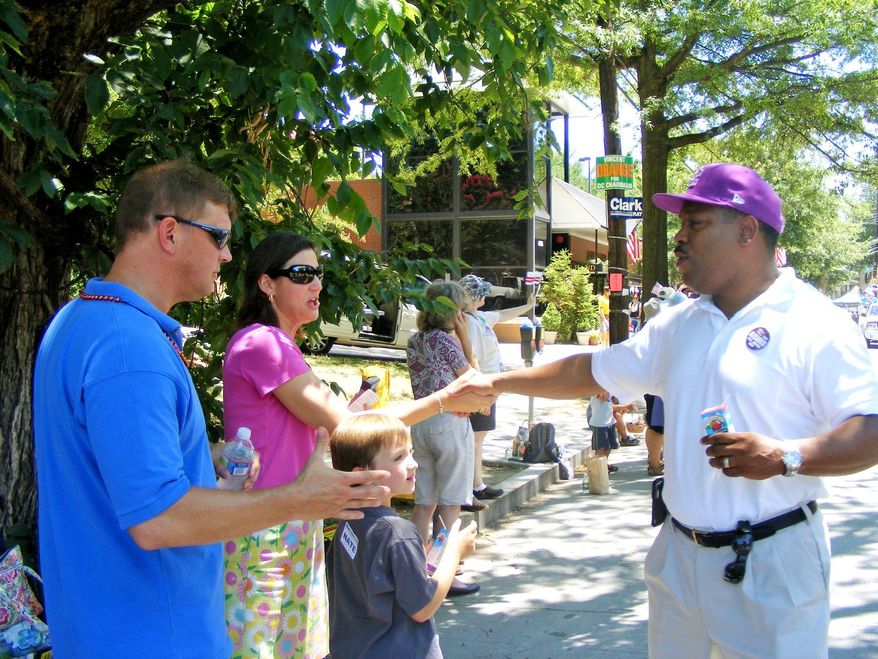 Associated Press
Mayoral candidate Leo Alexander says he's campaigning on behalf of voters struggling to restore the roots of the District. He says anti-poverty programs endorsed by liberals and progressives have hurt, not helped, blacks.