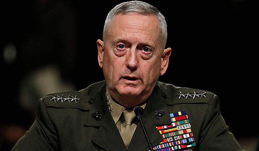 Then-U.S. Central Command Commander-nominee Marine Corps Gen. James Mattis testifies on Capitol Hill in Washington, Tuesday, July 27, 2010, before the Senate Armed Services Committee hearing on his nomination. (AP Photo/Alex Brandon)
